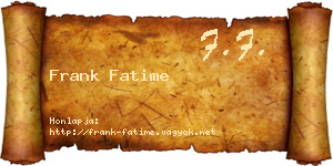 Frank Fatime névjegykártya
